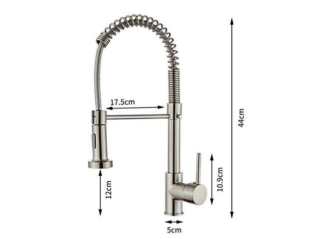 Гнучкий кухонний змішувач з висувним зливом і важелем збоку RESTEQ. Змішувач для кухні - Фото 4