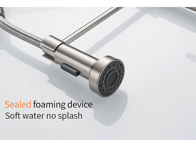 Гнучкий кухонний змішувач з висувним зливом і важелем збоку RESTEQ. Змішувач для кухні - Фото 5