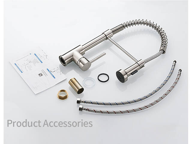 Гнучкий кухонний змішувач з висувним зливом і важелем збоку RESTEQ. Змішувач для кухні - Фото 7