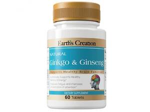 Гинкго билоба и женьшень Earths Creation Ginkgo and Ginseng 60 tabs