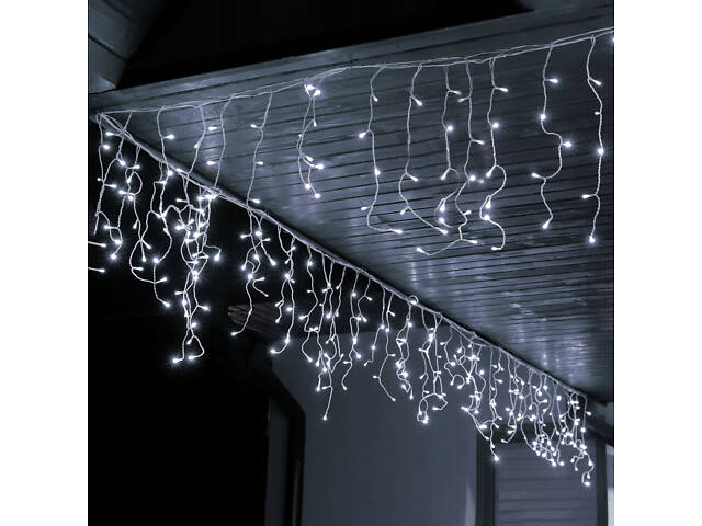 Гірлянда бахрома вулична (зовнішня) Springos 12 м 300 LED CL300 Cold White - Фото 9