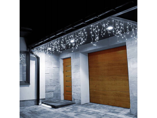 Гірлянда бахрома вулична (зовнішня) Springos 12 м 300 LED CL300 Cold White - Фото 10