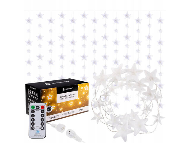 Гірлянда бахрома вулична (зовнішня) Springos 2 м 136 LED Pilot CL4006 Cold White/Blue - Фото 1