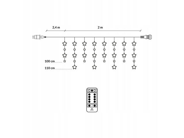 Гірлянда бахрома вулична (зовнішня) Springos 2 м 136 LED Pilot CL4008 Mix - Фото 3