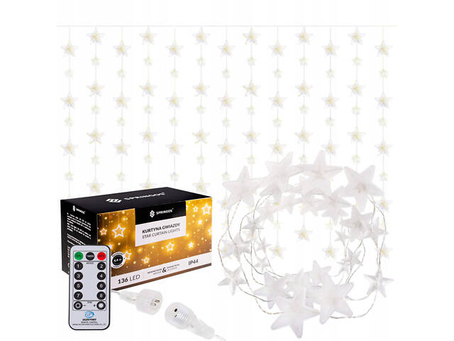 Гірлянда бахрома вулична (зовнішня) Springos 2 м 136 LED Pilot CL4007 Warm White - Фото 1