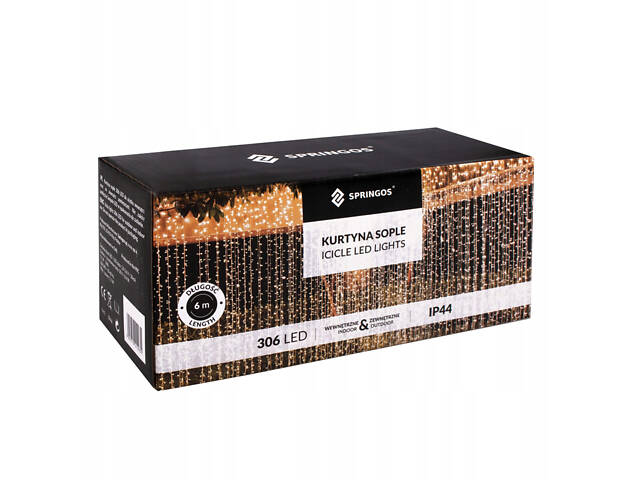 Гірлянда бахрома вулична (зовнішня) Springos 3 x 3 м 306 LED Pilot CL4002 Blue - Фото 4