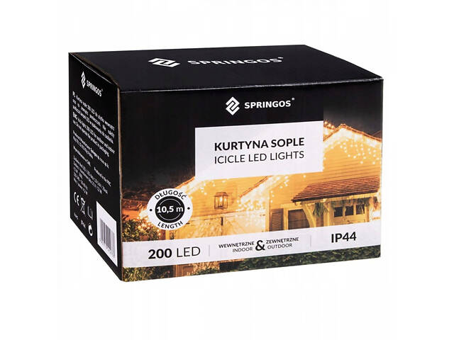 Гірлянда бахрома вулична (зовнішня) Springos 8 м 200 LED CL0202 Blue - Фото 6