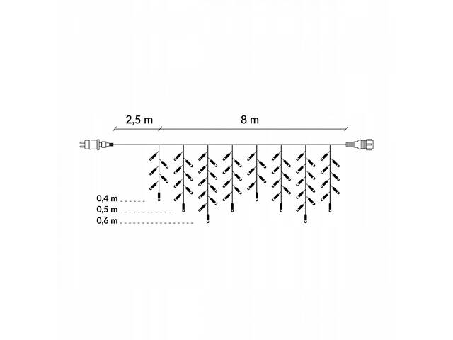 Гірлянда бахрома вулична (зовнішня) Springos 8 м 200 LED CL0203 Mix - Фото 7
