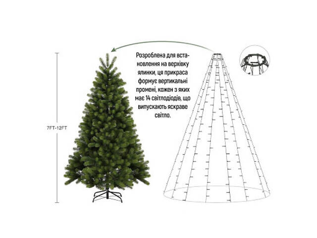 Гірлянда ColorWay Каскад LED 126 9 x 1.5 м 8 функцій (CW-G-126L91CU) - Фото 3