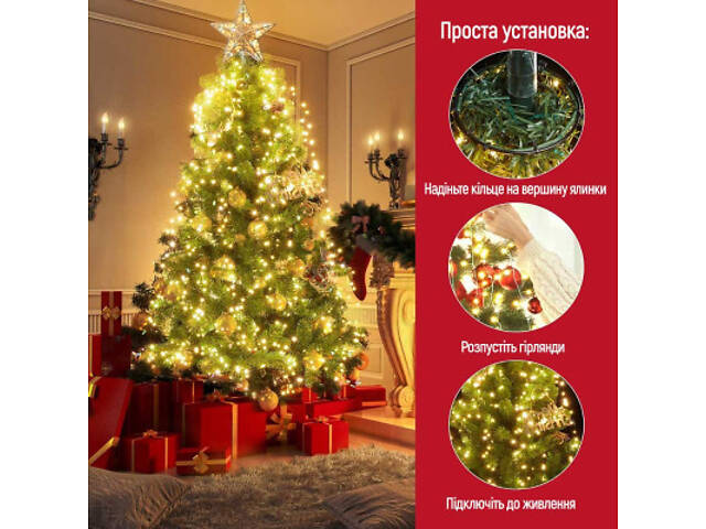 Гірлянда ColorWay Каскад LED 126 9 x 1.5 м 8 функцій (CW-G-126L91CU) - Фото 5