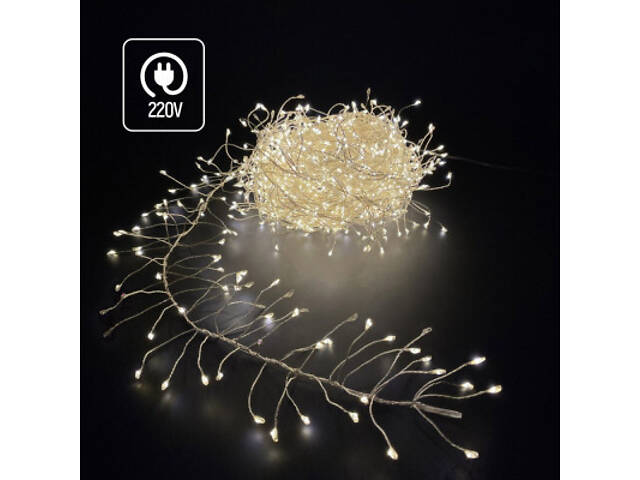 Гірлянда ColorWay Кластер LED 200 6 м 8 функцій Мідний дріт Теплий колір 220 V (CW-G-200L6VC) - Фото 9