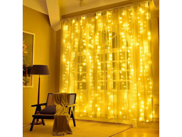 Гірлянда ColorWay Штора занавес 3 x 2 м 240 LED USB теплий колір (CW-GW-240L32U) - Фото 5