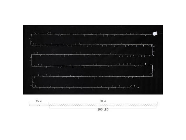 Гірлянда Delux STRING З 200 LED 10m Теплий білий/прозорий IP20 (90017981) - Фото 4