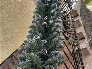 Гирлянда хвойная Кармен с серебряными шишками и жемчугом 2.90 м / Елочная ветка / Елка искусственная