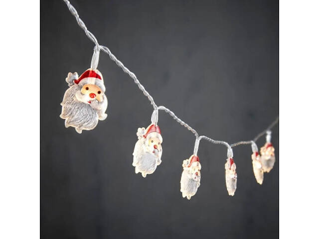 Гирлянда Luca Lighting Санта, струна 1,2 м, 10 LED теплий білий, 2АА (8720362642305) - Фото 1