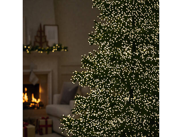 Гірлянда-нитка Роса Хвойна лапа 1500 LED 50 метрів біла, жовтий - Фото 2