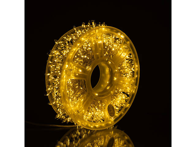 Гірлянда-нитка Роса Хвойна лапа 1500 LED 50 метрів біла, жовтий - Фото 3