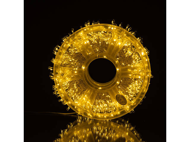 Гірлянда-нитка Роса Хвойна лапа 1500 LED 50 метрів біла, жовтий - Фото 4