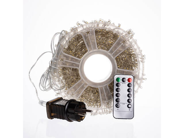 Гірлянда-нитка Роса Хвойна лапа 1500 LED 50 метрів біла, жовтий - Фото 6