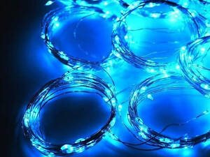 Гірлянда штора Роса 8х1.5м мікродіод 600 Led лампочок, 40 ниток 220В (Синє світло)