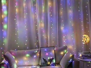 Гірлянда штора Роса 8х1.5м микродиод 600 Led-лампочок, 40 ниток 220В (Мульти світ)