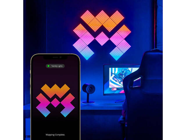 Гірлянда Twinkly Smart LED Squares 1 Starter Panel, RGB LED, USB-C, Black 16х16см (TWQ064STW-01-BUSB) - Фото 4