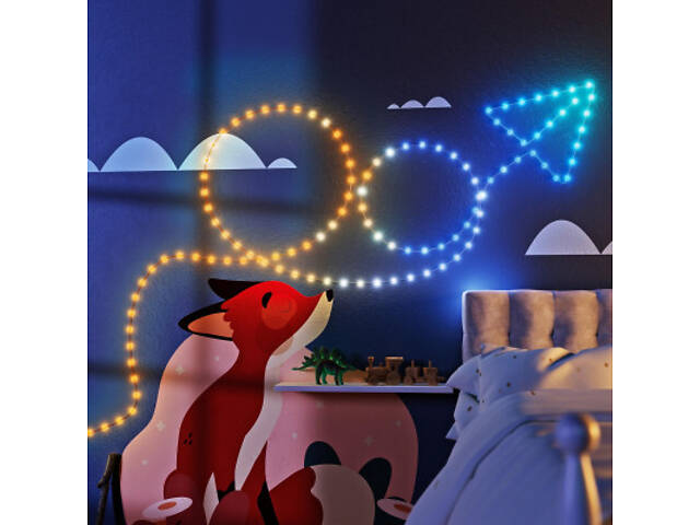 Гірлянда Twinkly Smart LED Strings USB 200 LED-лампочок у формі зірки RGB, Зелений дріт, USB-C 12м (TWKS200RGB-G) - Фото 7