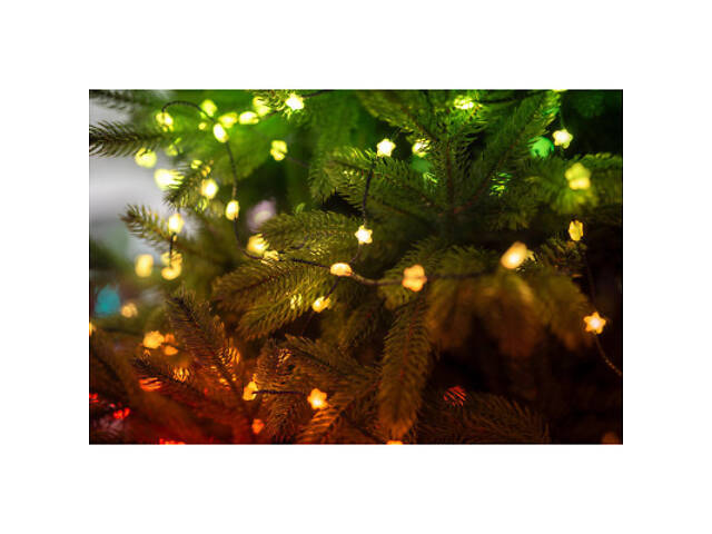 Гірлянда Twinkly Smart LED Strings USB 200 LED-лампочок у формі зірки RGB, Зелений дріт, USB-C 12м (TWKS200RGB-G) - Фото 6