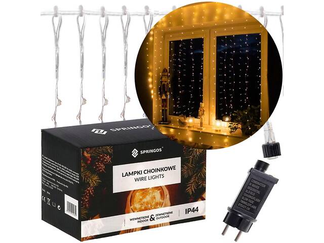 Гірлянда водоспад (штора) Springos 2 x 2 м 400 LED CL0097 Warm White - Фото 6