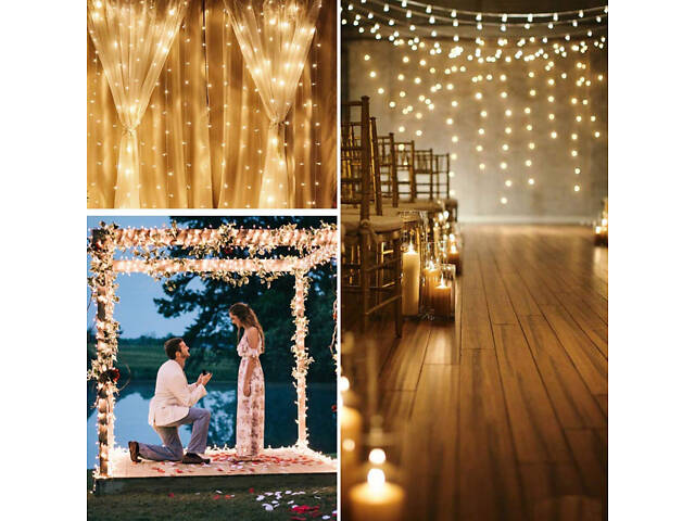 Гірлянда водоспад (штора) Springos 2 x 2 м 400 LED CL0097 Warm White - Фото 10