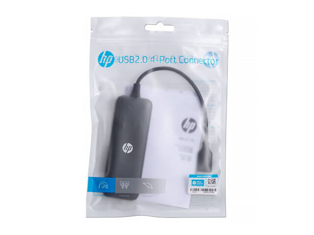 Хаб USB 2.0 -> 4xUSB 2.0 Black HP - Фото 6