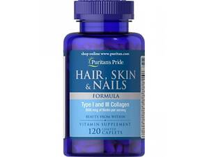 Hair Skin and Nails Formula Type 1 and 3 Collagen - 60 caps