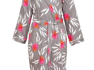 Халат женский Cyberjammies Mallory 9022 18/2XL Серый с цветочным принтом (5051877378223)