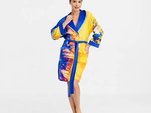 Халат женский из плюшевого велюра эксклюзивный Ukrainian heart 18306 M-L