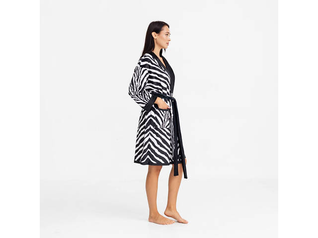 Халат женский из плюшевого велюра эксклюзивный Zebra 18267 L-XL - Фото 2