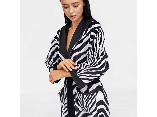 Халат женский из плюшевого велюра эксклюзивный Zebra 18267 L-XL - Фото 4