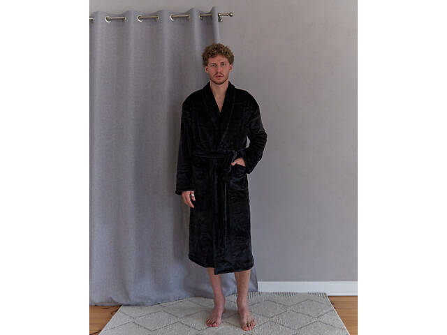 Халат мужской Модельер 25976 44-46 Черный (15132) - Фото 1