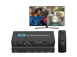 HDMI Multiviewer Switch 4x1, видеостена, переключатель для одновременного вывода 4 HDMI-источников на один