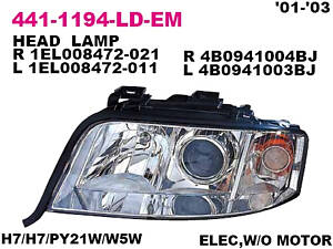 HEAD LAMP.UNIT..ECE.ELEC AD.A6..'01-'03.