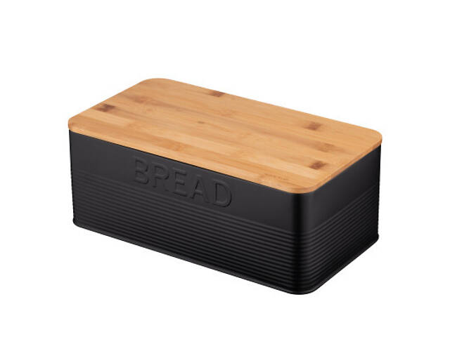 Хлібниця Ardesto Midori 33х18х12см, метал, бамбук, чорний (AR0912BB) - Фото 1