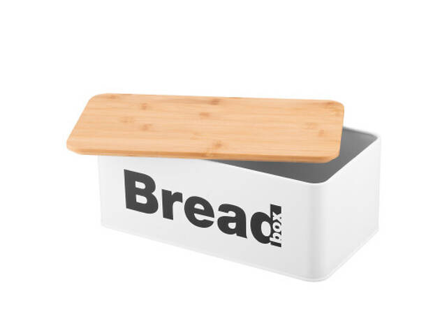 Хлебница Ardesto Midori 33х18х13см, метал, бамбук, білий (AR0912WB) - Фото 4