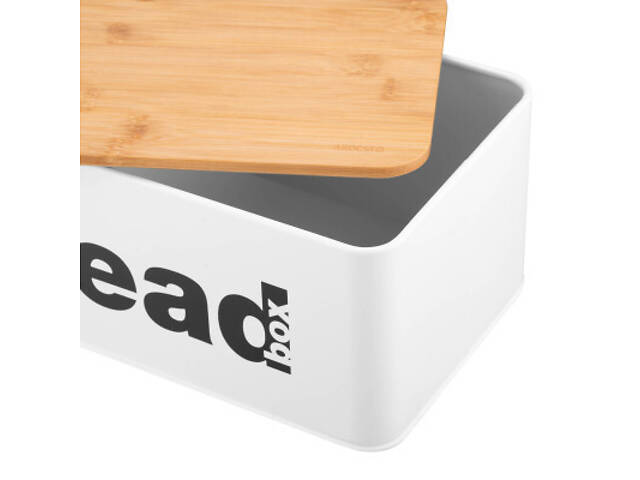 Хлебница Ardesto Midori 33х18х13см, метал, бамбук, білий (AR0912WB) - Фото 5