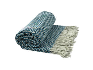 Хлопковый плед Vladi Valencia Влади Валенсия 3136 Голубой 140х200 Коттон 50%