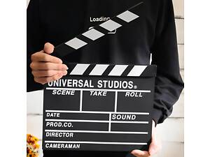 Хлопушка-нумератор RESTEQ черного цвета Universal Studios 30×27 см — режиссерская хлопушка для дублей, съемок и подарка