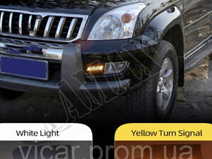 Ходовые огни, LED - DRLL(в штатное место): Toyota Land Cruiser Prado 120 (2003-2008