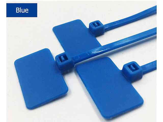 Хомут синий 3x100мм с маркировочной площадкой 19.5x12.5мм (1шт.) нейлон [NCT3х100B] TACTIX - Фото 1