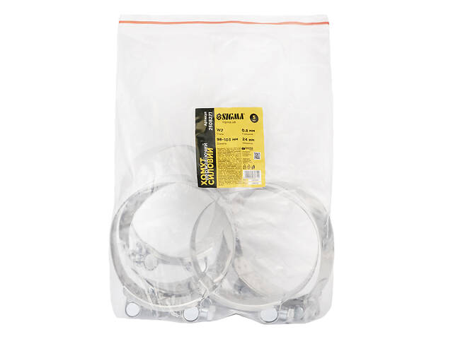 Хомут силовий нержавіючий 24мм Ø98-103мм (КРАТНО 5шт) SIGMA (2508271) - Фото 5