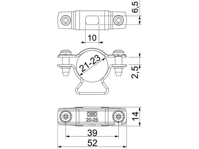 Хомутний тримач провідника ø23мм нержавіюча сталь [5408056] isCon OBO bettermann - Фото 2