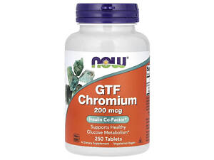 Хром GTF NOW GTF Chromium, 200 mcg, 250 Tablets