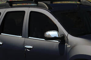 Хром на зеркала вариант 1 (2шт) OmsaLine - Итальянская нержавейка для Renault Duster 2008-2017 гг